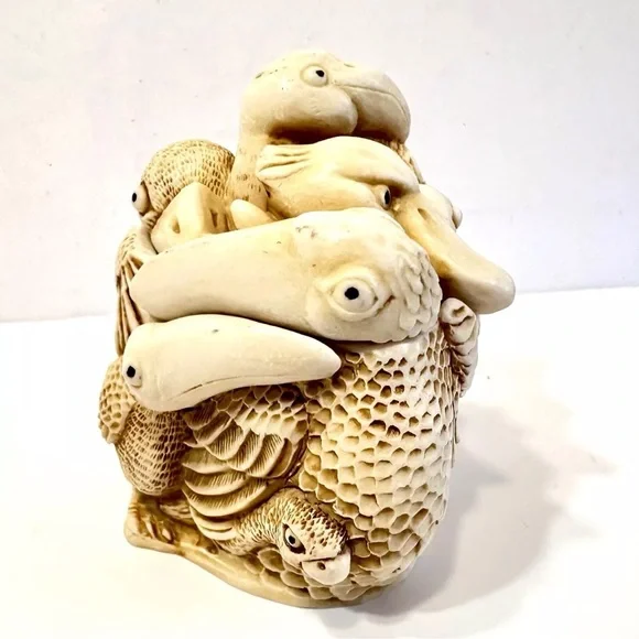 Harmony Kingdom Trinket Box Birds Teacher's Pet By Peter Calvesbert retired 1994 - Picture 2 of 16